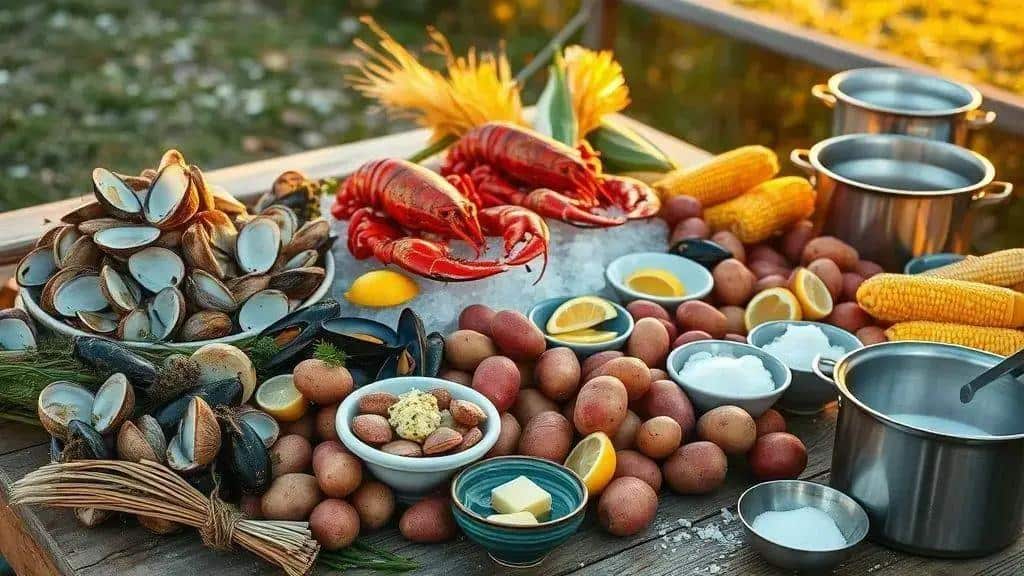 Ingredientes do clambake tradicional