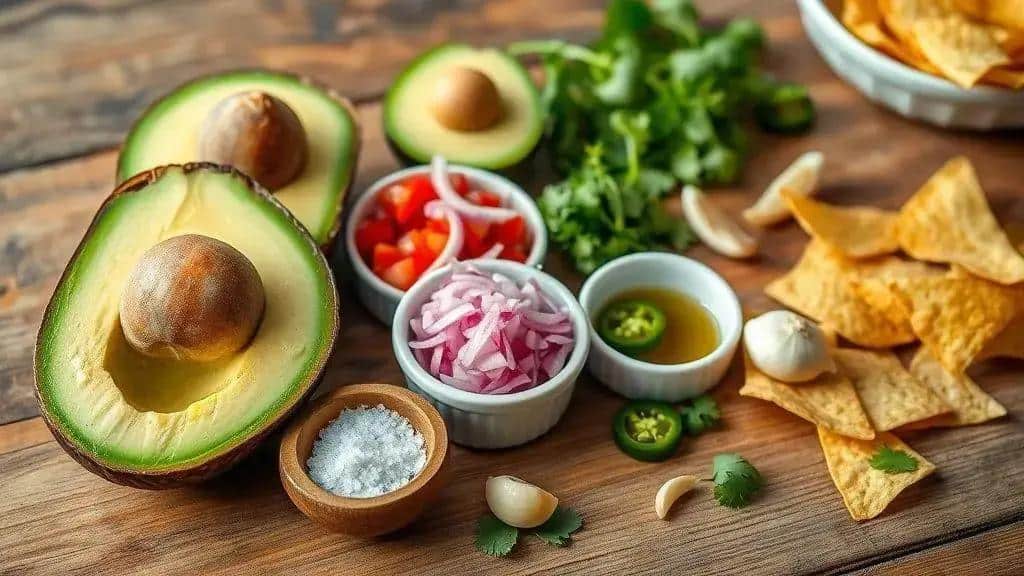 Ingredientes do guacamole caseiro