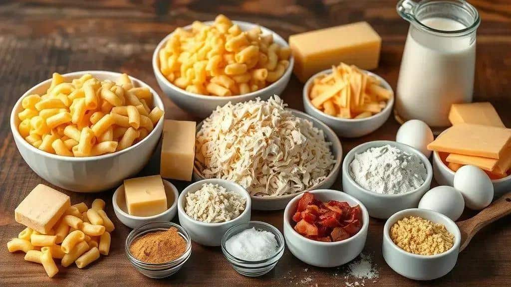 Ingredientes do mac and cheese do Sul