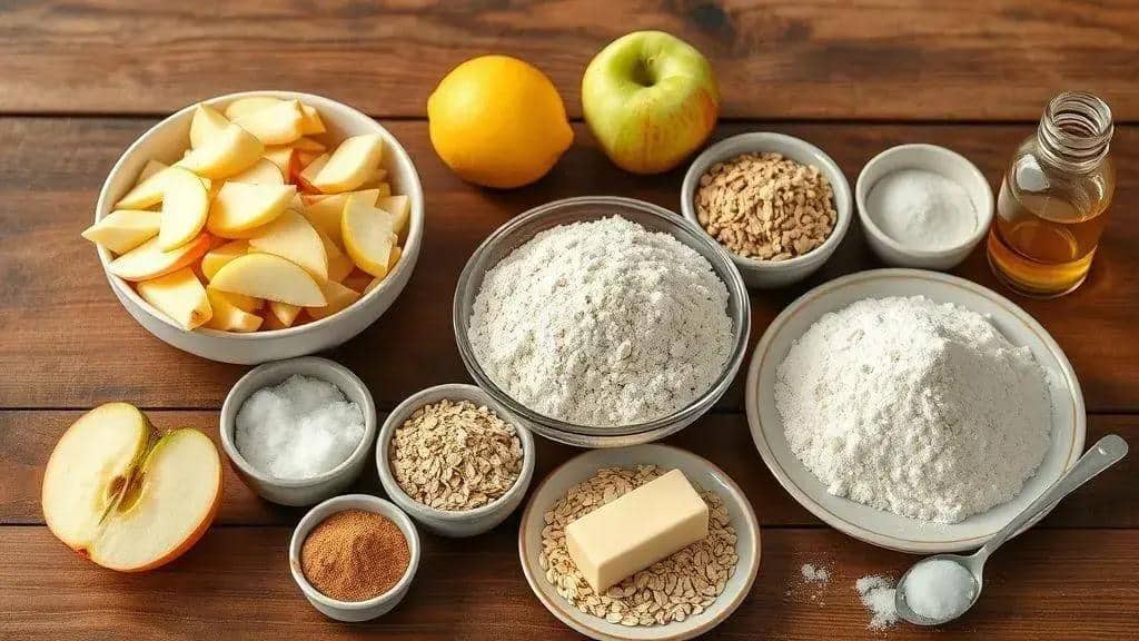 Ingredientes do Midwest apple crisp