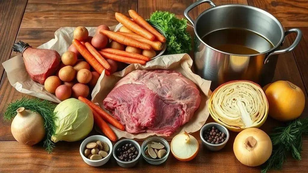 Ingredientes do New England boiled dinner