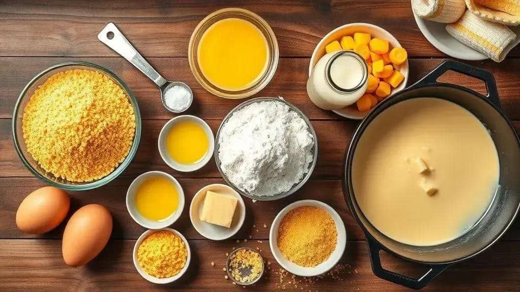 Ingredientes do pão de milho Midwest