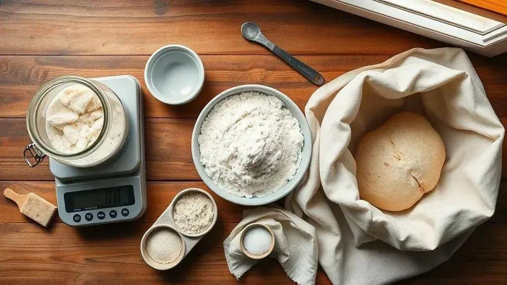 Ingredientes do pão fermentado tradicional Costa Oeste