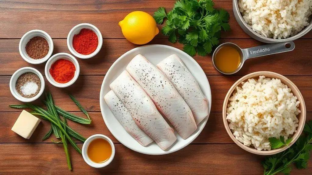 Ingredientes do peixe blackened