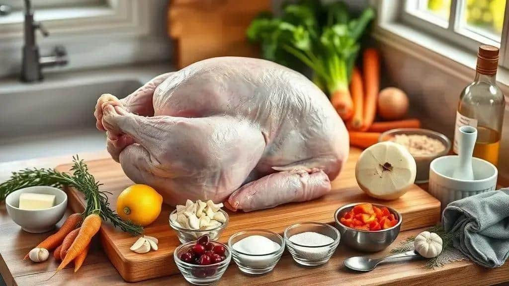 Ingredientes do peru assado New England roast turkey