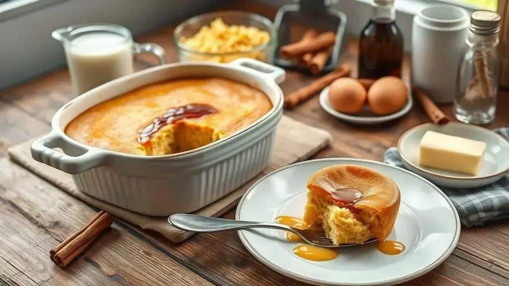 Ingredientes do pudim de milho Indian Pudding