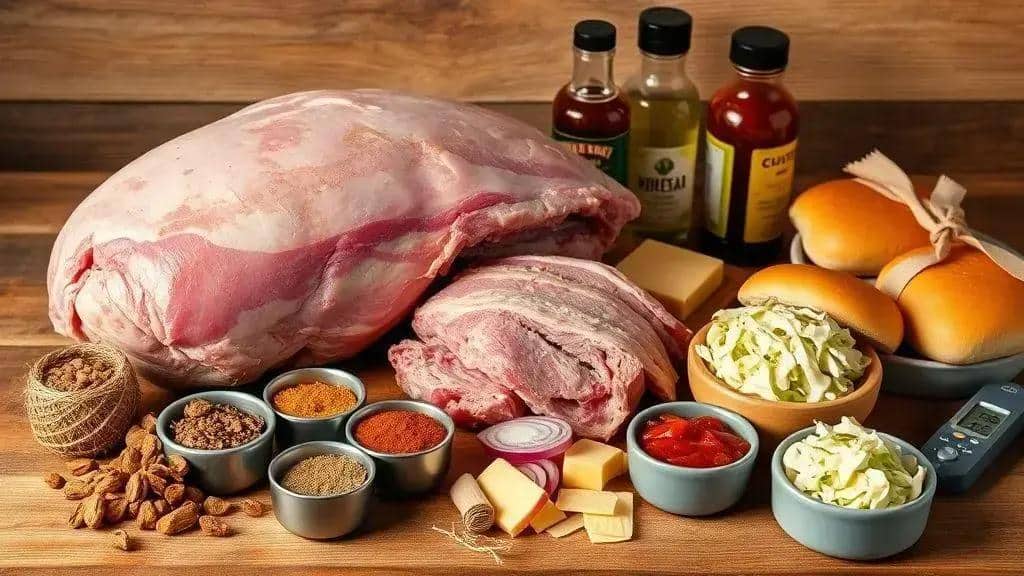 Ingredientes do sanduíche de porco desfiado Texas e Sudoeste Ingredientes do sanduíche de porco desfiado Texas e Sudoeste