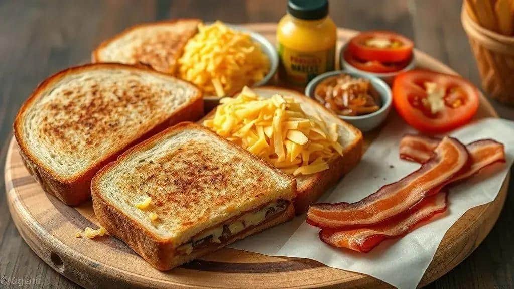 Ingredientes do sanduíche Midwest grilled cheese