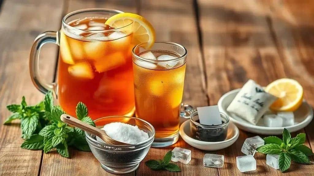 Ingredientes do sweet tea caseiro