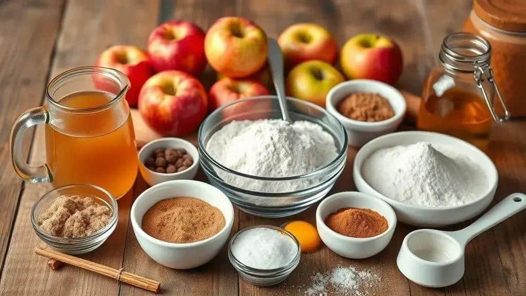 Ingredientes dos donuts de sidra de maçã