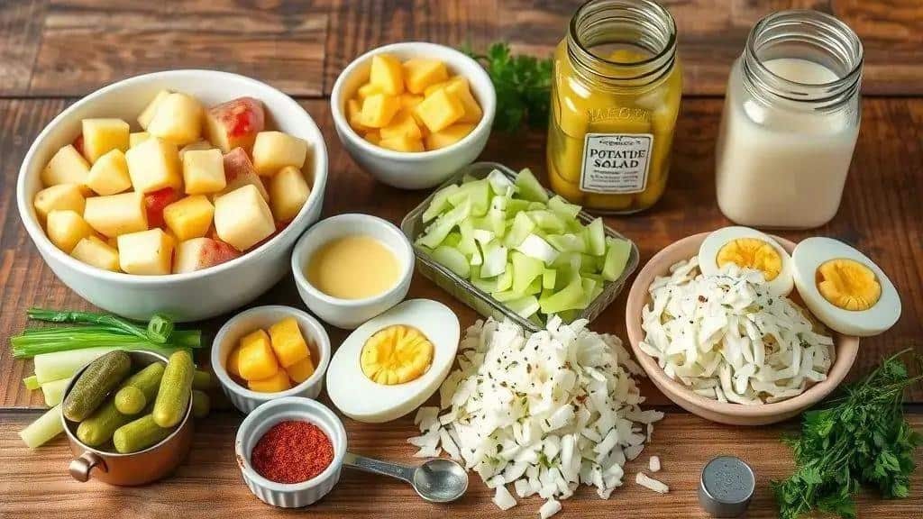 Ingredients of recipe Midwest potato salad