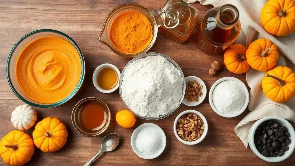 Ingredients of recipe Pão de Abóbora Doce New England pumpkin bread