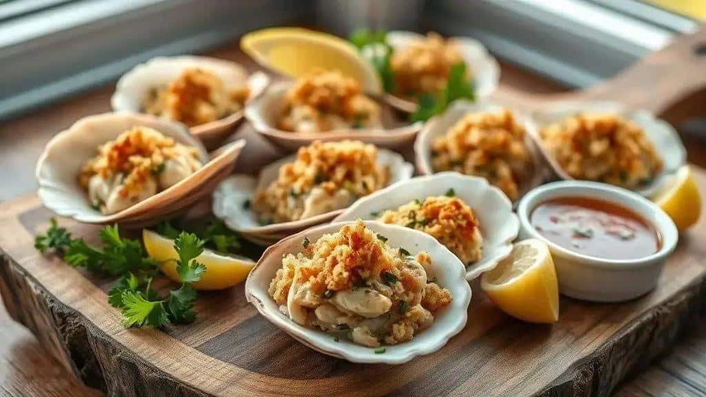 Mariscos Recheados New England stuffed clams