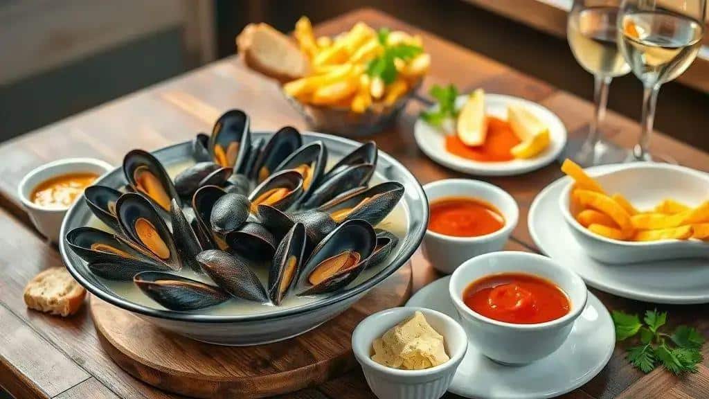 Molhos e acompanhamentos ideais para steamed mussels