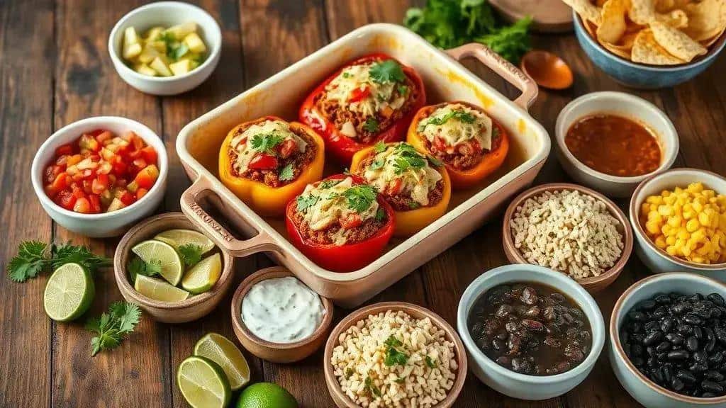 Molhos e acompanhamentos que combinam com stuffed peppers Tex-Mex