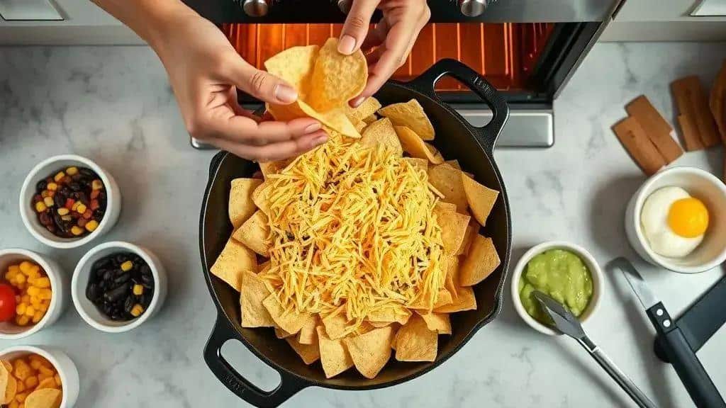 Montagem e técnicas para manter os nachos crocantes