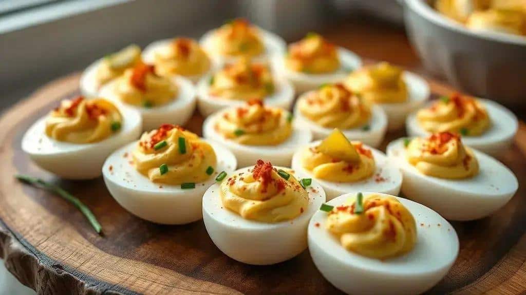 Ovos Recheados à Moda do Sul Sul dos EUA deviled eggs