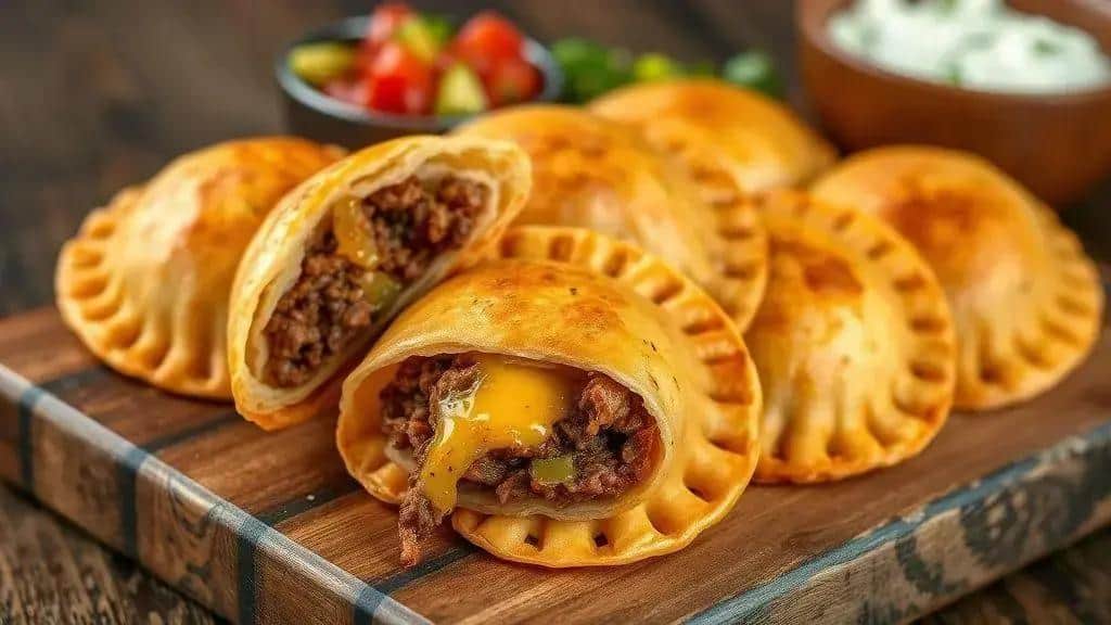 Pastéis Recheados Tex-Mex Texas e Sudoeste beef empanadas