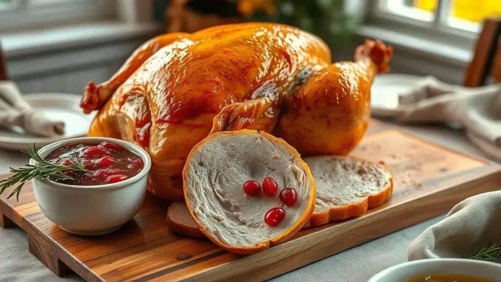 Peru Assado com Molho de Cranberry New England roast turkey