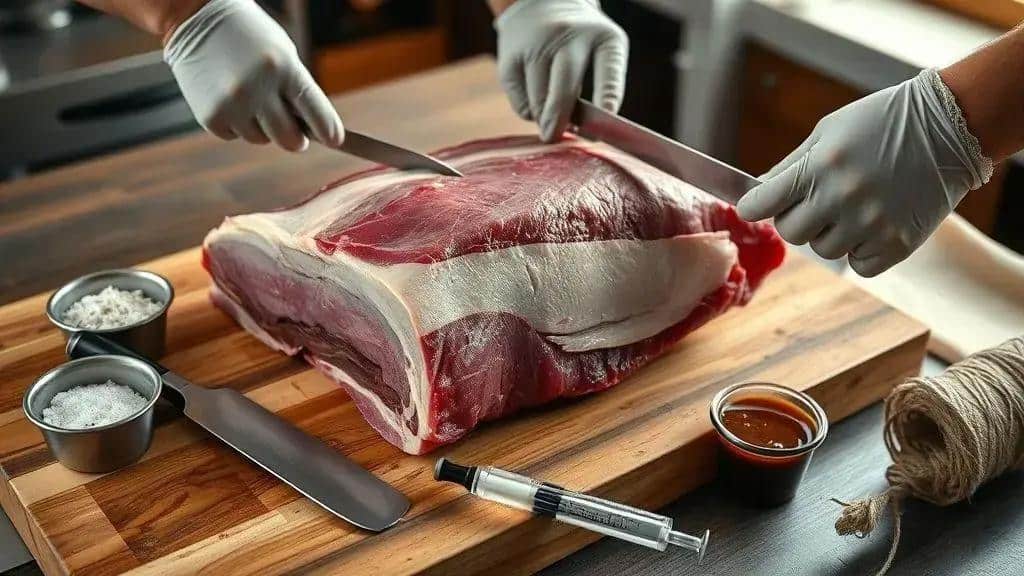 Preparando o corte: escolha e preparo do brisket Preparando o corte: escolha e preparo do brisket