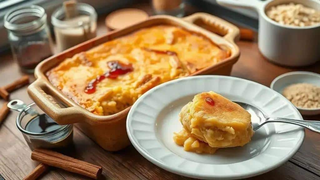 Pudim de Milho com Melado New England indian pudding