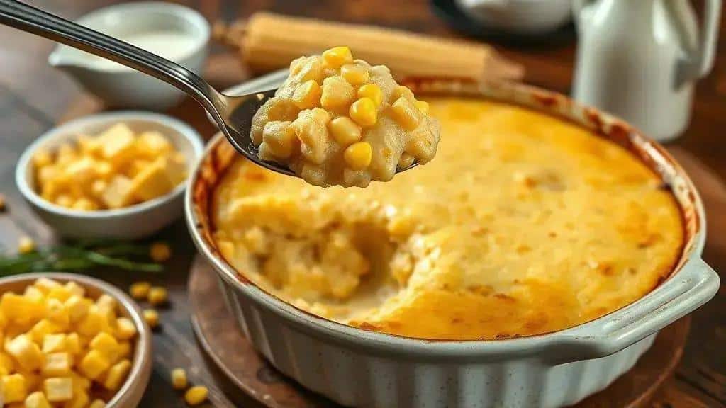 Pudim de Milho Salgado Sul dos EUA corn pudding
