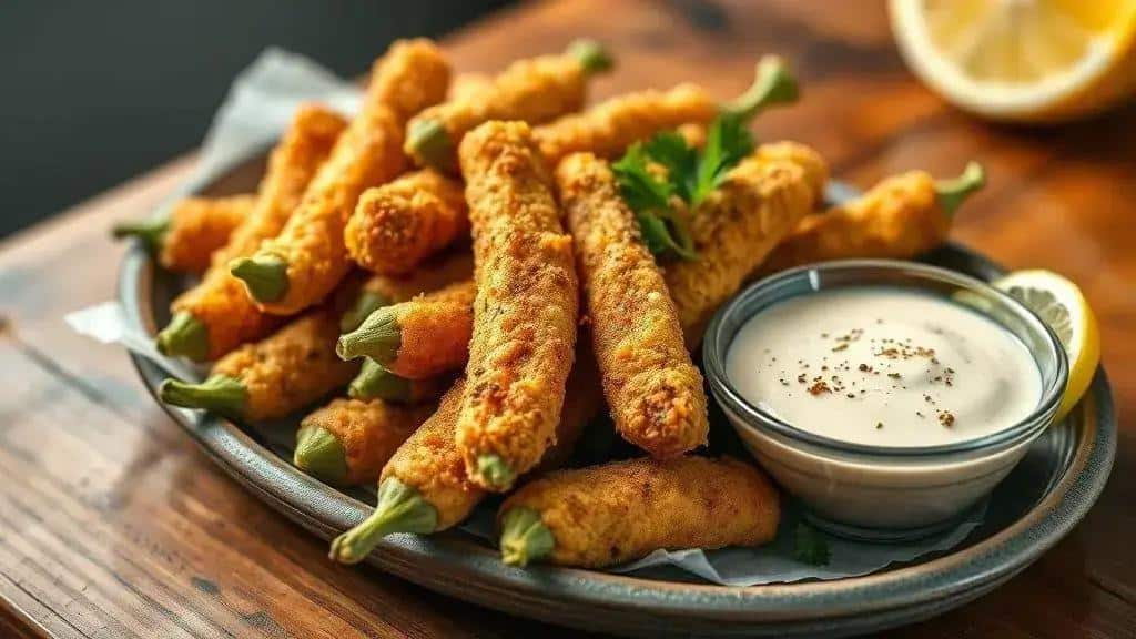 Quiabo Frito Crocante Cajun & Creole fried okra
