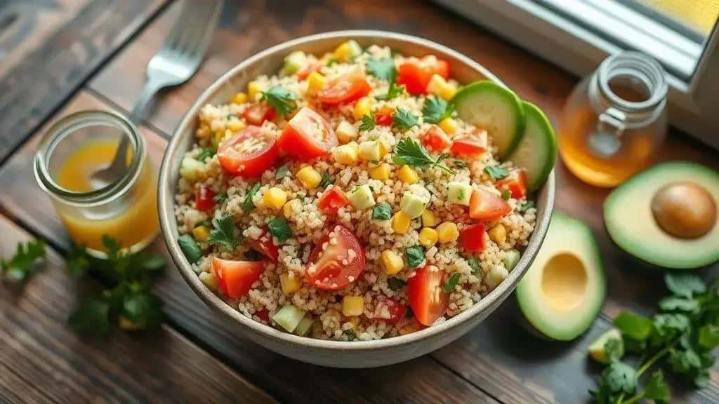 Salada de Quinoa com Legumes Frescos Costa Oeste quinoa salad
