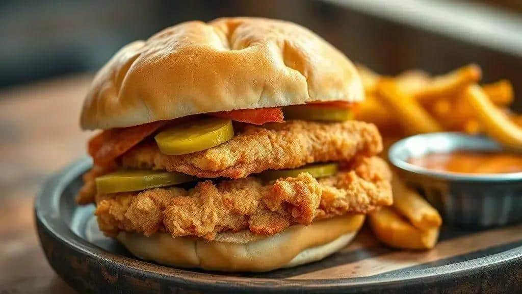 Sanduíche de Lombo Empanado Midwest pork tenderloin sandwich