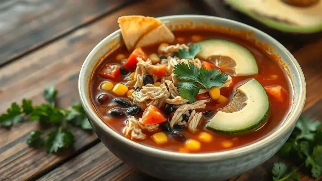 Sopa de Frango Picante Texas e Sudoeste chicken soup