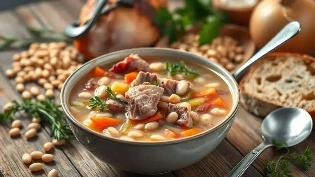 Sopa de Presunto com Feijão Midwest ham and bean soup