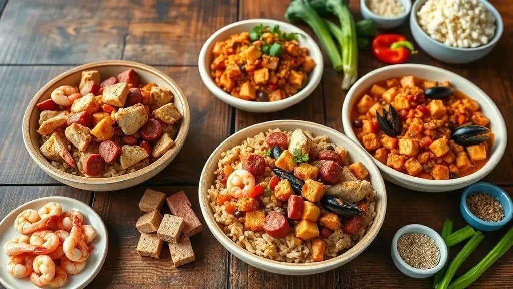 Substituições e variações da receita jambalaya