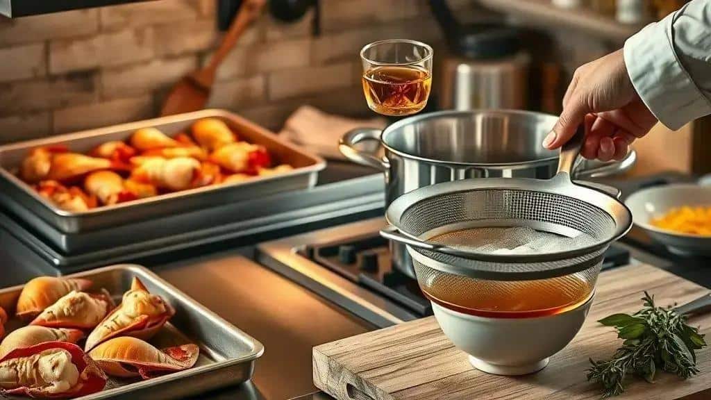 Técnica: preparar o caldo e extrair sabor da carapaça