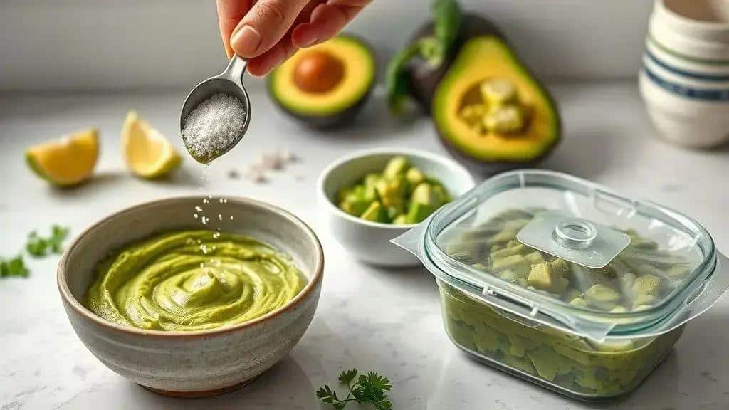 Técnicas para acertar textura, sal e conservação do guacamole