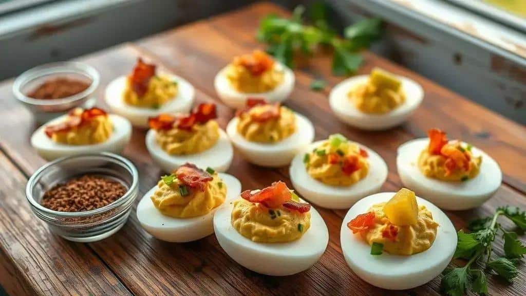 Temperos e variações regionais dos deviled eggs
