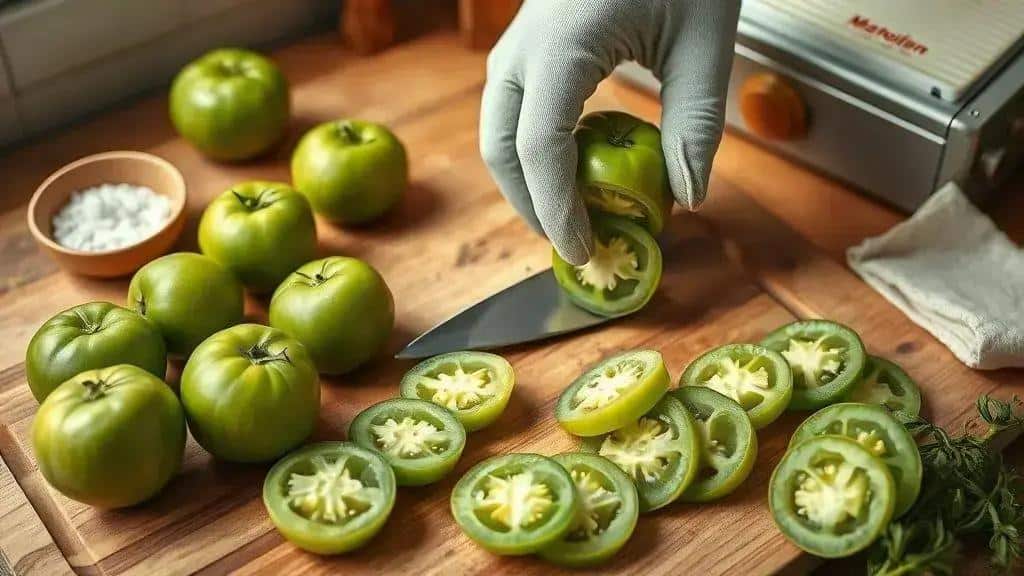 Tips for choosing and slicing green tomatoes
