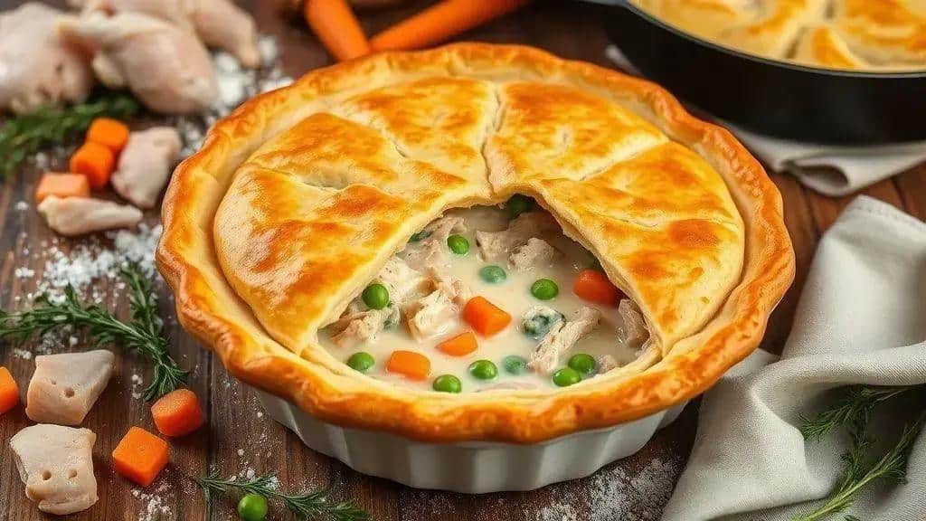 Torta de Frango Caseira do Sul Sul dos EUA chicken pot pie