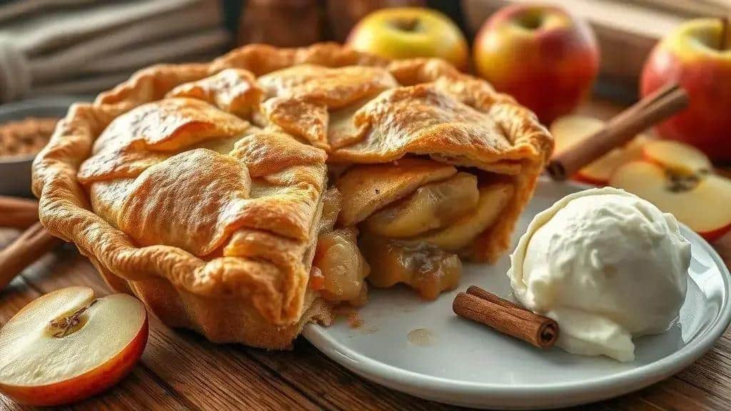 Torta de Maçã Caseira New England apple pie