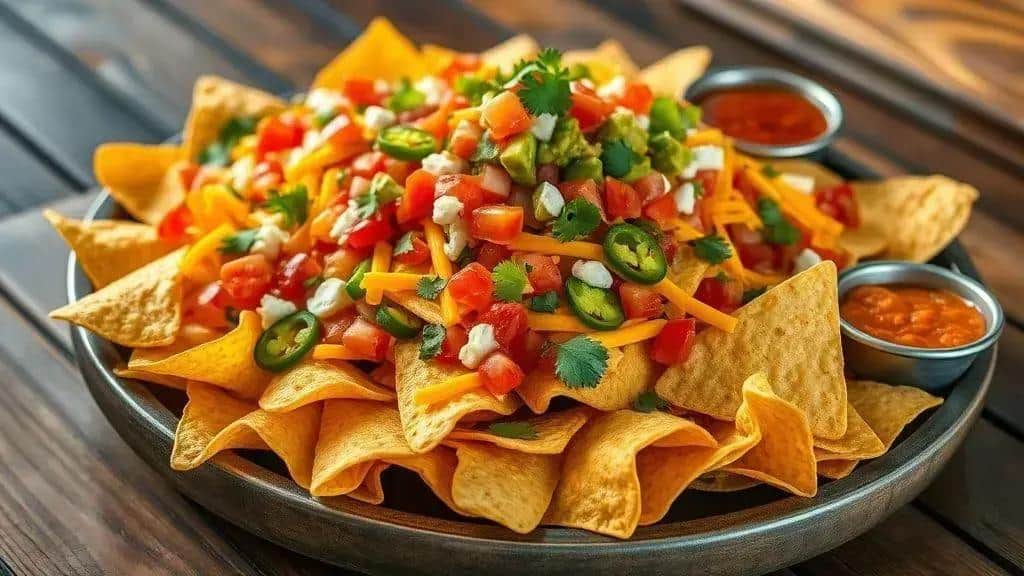 Tortilhas com Queijo Derretido Texas e Sudoeste nachos