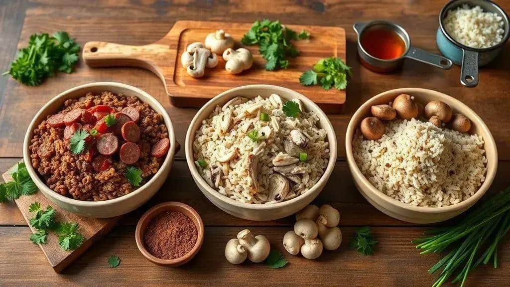 Variações da receita Dirty Rice: carne, frango e versão vegetariana