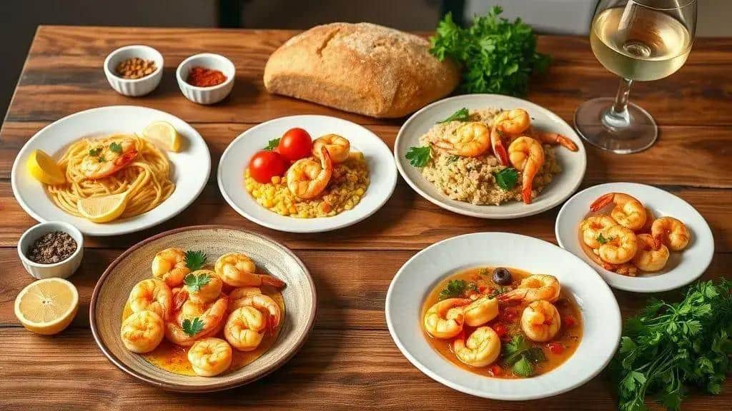 Variações da receita garlic shrimp (versões e acompanhamentos) Variações da receita garlic shrimp (versões e acompanhamentos)
