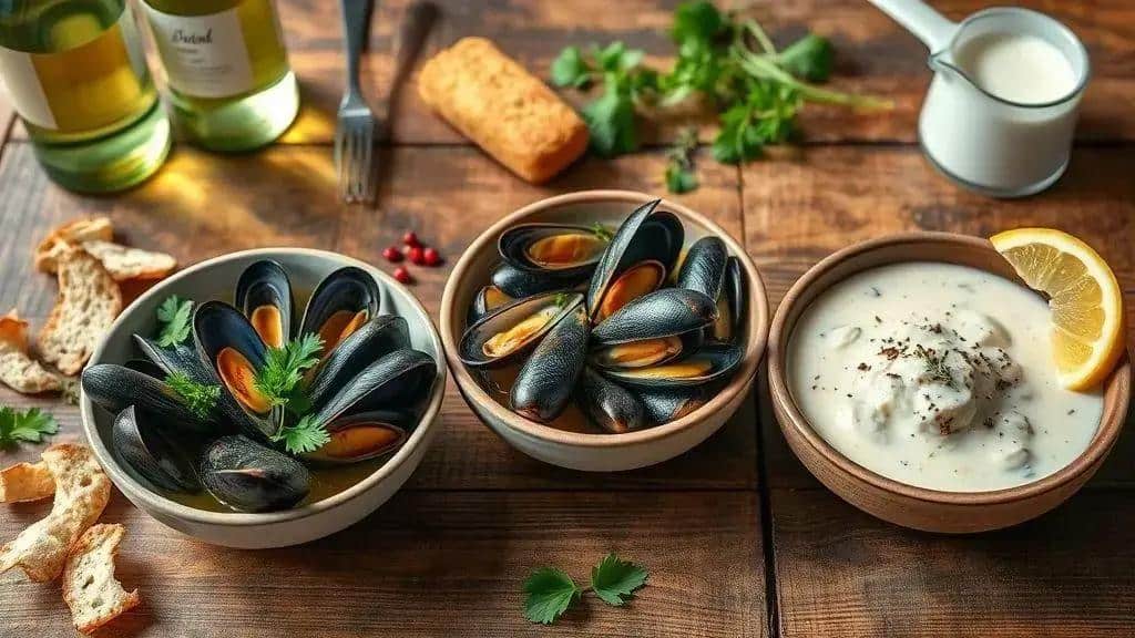 Variações da receita: vinho branco, cerveja e versões cremosas