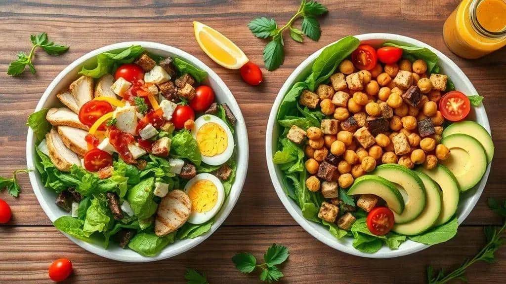 Variações da salada Cobb: versões leves e veganas