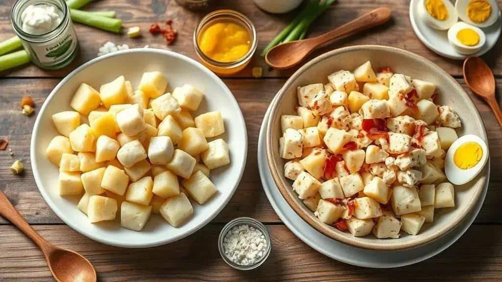 Variações da Southern Potato Salad (versões leves e veganas)