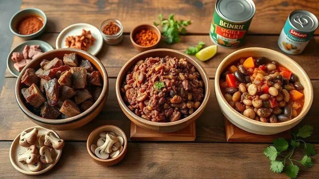 Variações do ensopado: versões com carne moída, costela e vegetariana