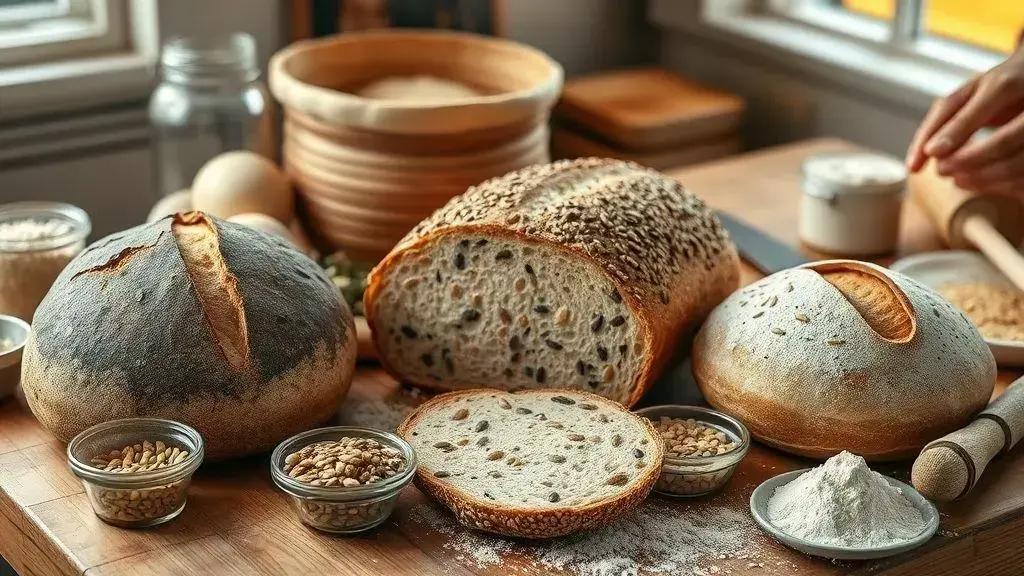 Variações do sourdough: integrais, sementes e receitas híbridas