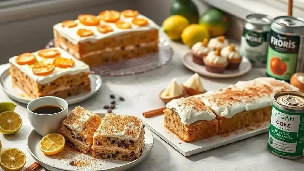 Variações do tres leches cake com influências tex-mex