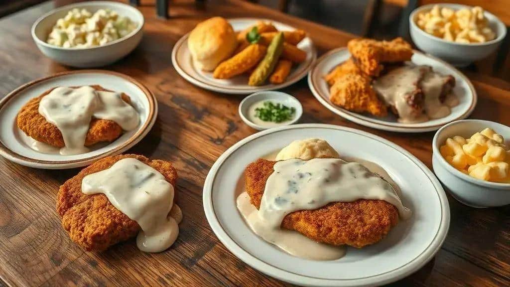 Variações e acompanhamentos para o country fried steak