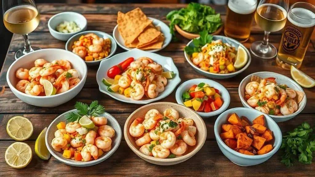 Variações e acompanhamentos para o shrimp ceviche Variações e acompanhamentos para o shrimp ceviche