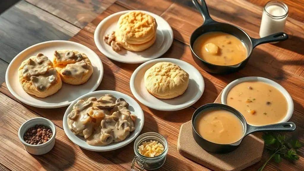 Variações e substituições para biscuits and gravy